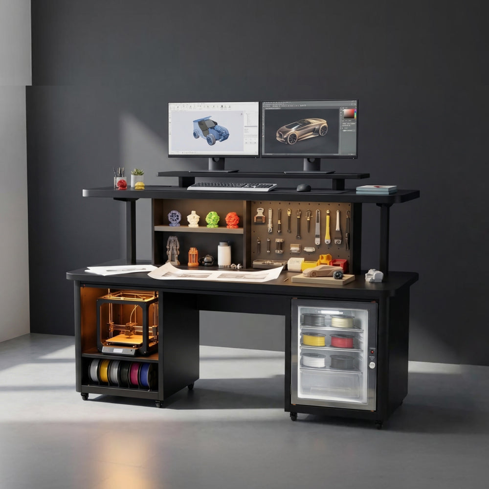 The World’s First All-in-One Electric Sit-Stand Desk for 3D Printing.