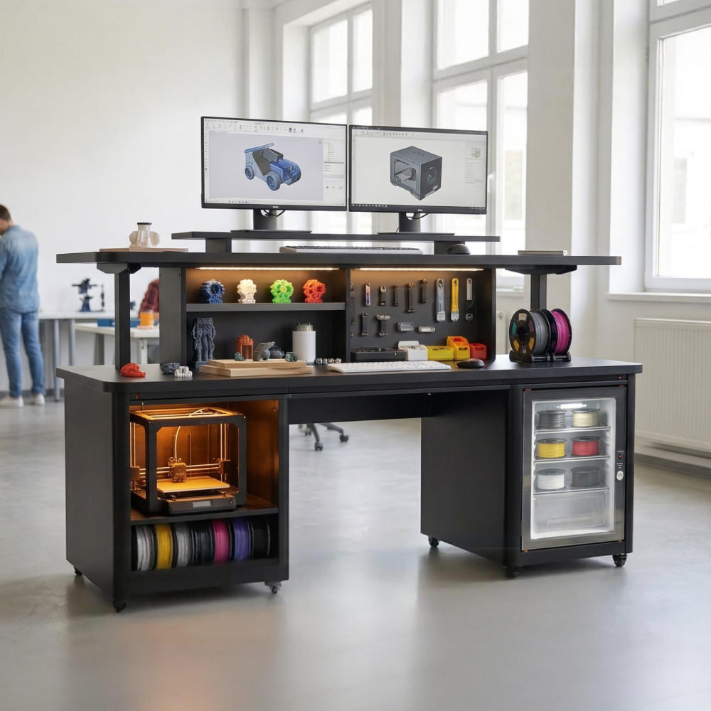 The World’s First All-in-One Electric Sit-Stand Desk for 3D Printing.