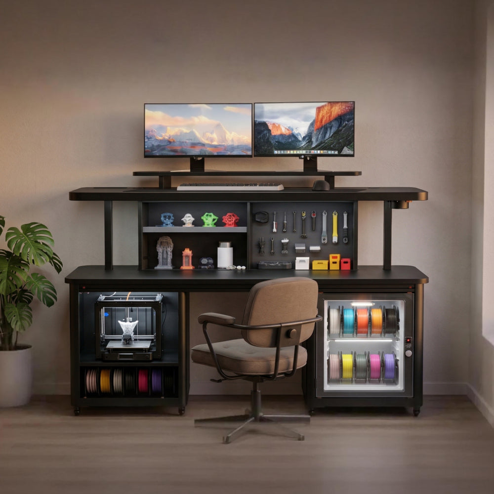 The World’s First All-in-One Electric Sit-Stand Desk for 3D Printing.